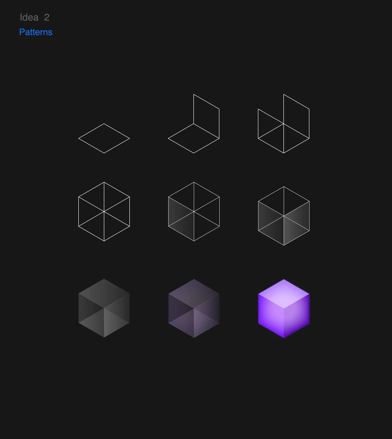 Isometric cube pattern studies