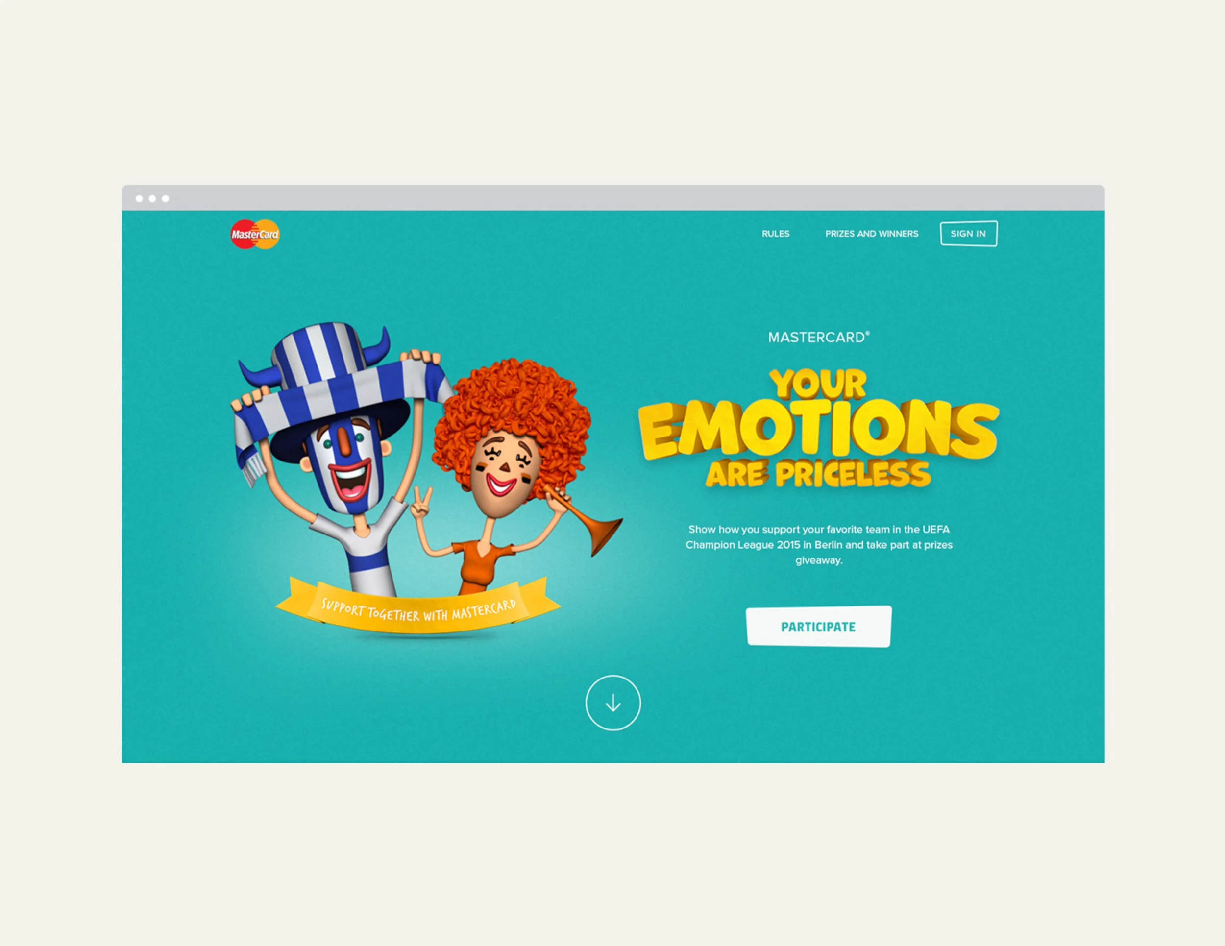 Your Emotions Are Priceless — Mastercard campaign landing page