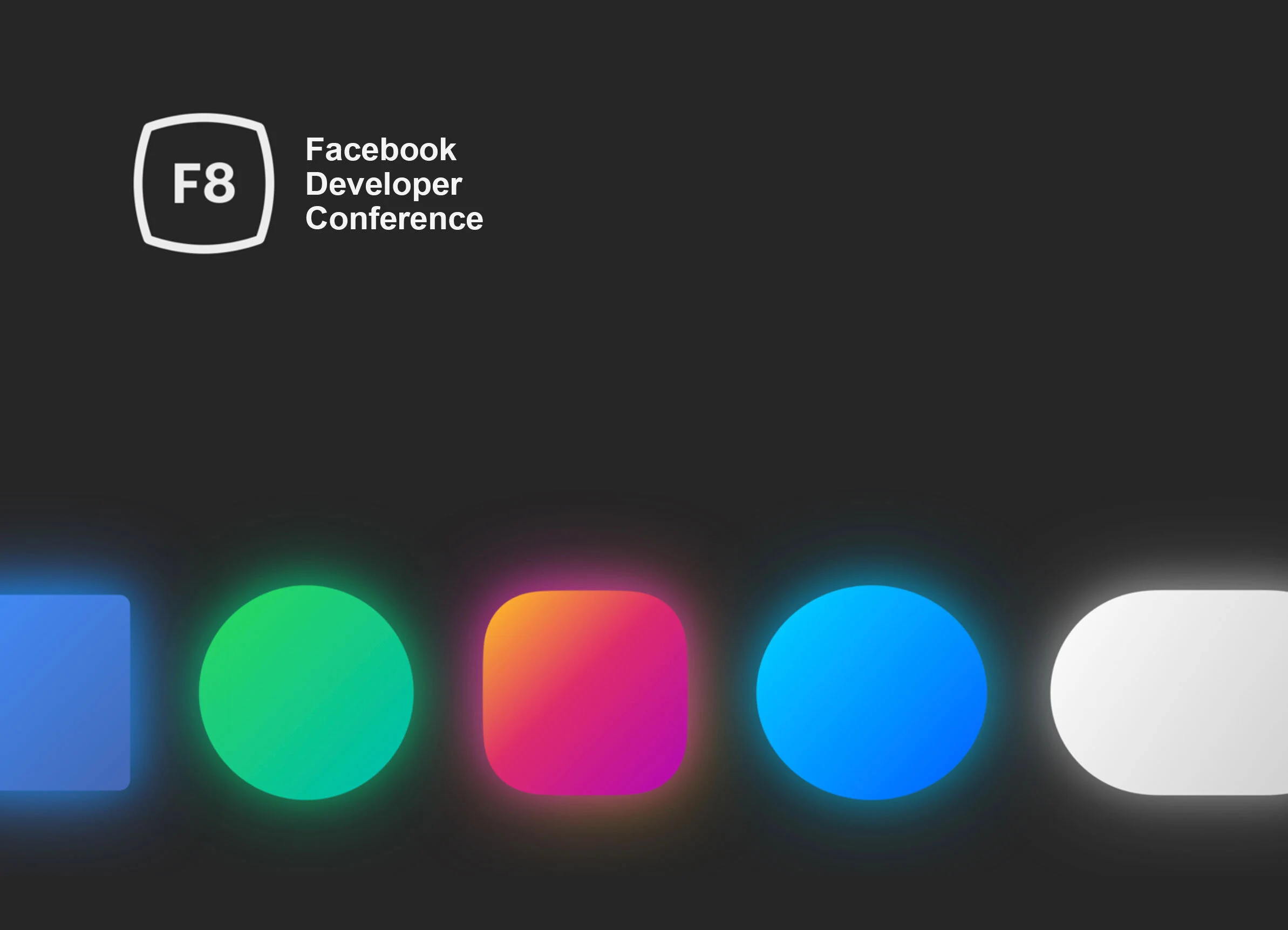 F8 Facebook Developer Conference cover with glowing app shapes